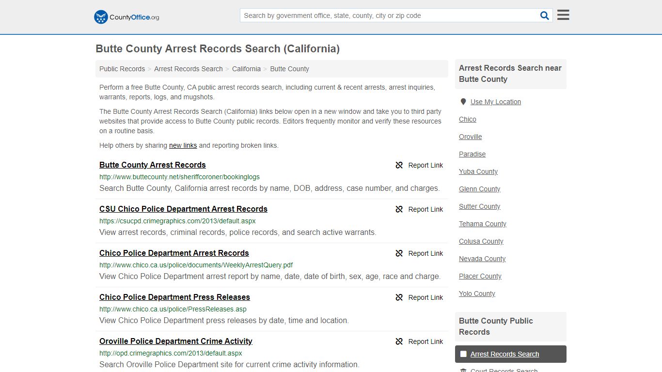 Arrest Records Search - Butte County, CA (Arrests & Mugshots)